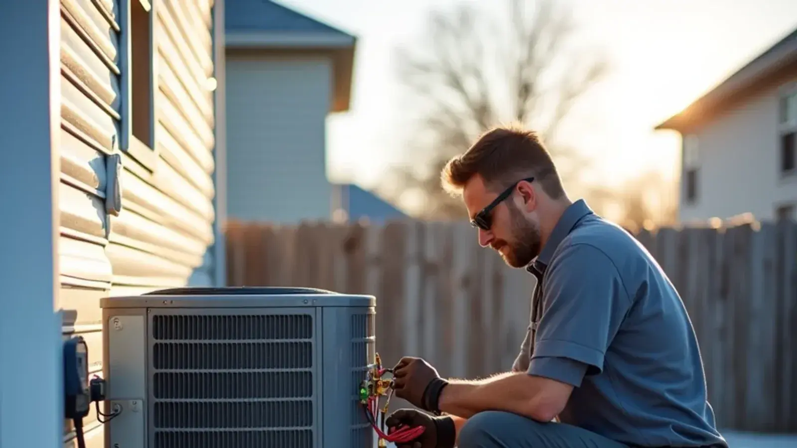 Technician testing the defrost control board inside an outdoor heat pump during a heat pump repair in Lexington, SC